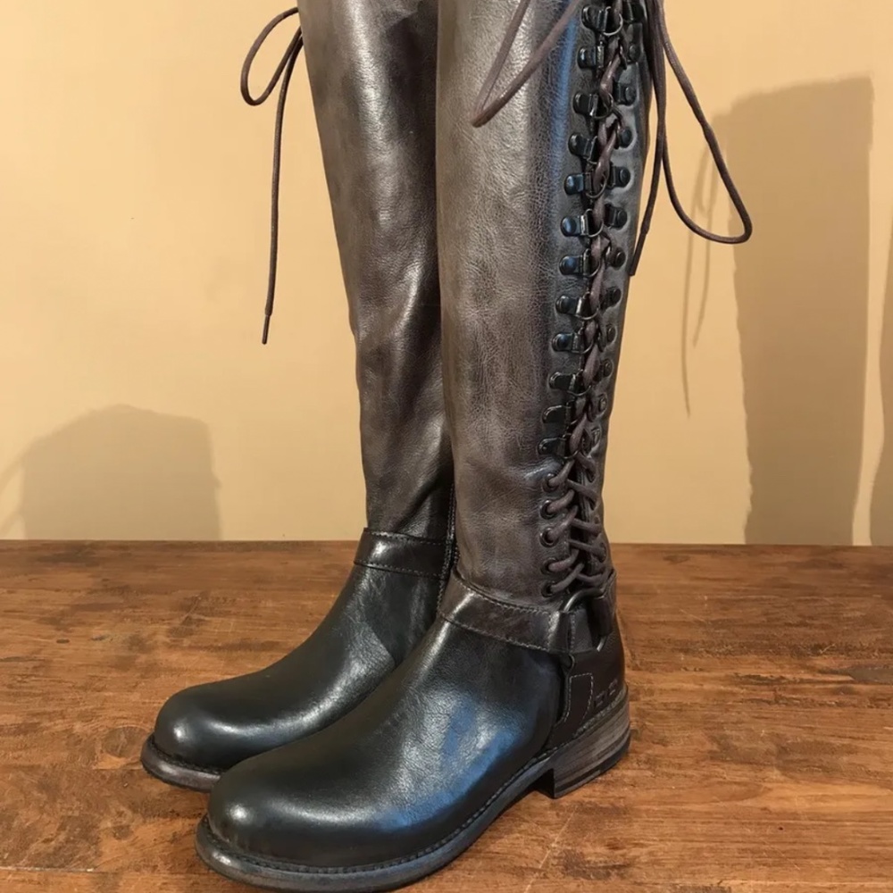 New Bed Stu Burnley Womens Tall Riding Lace Up Campus Boots Cobbler Size 6